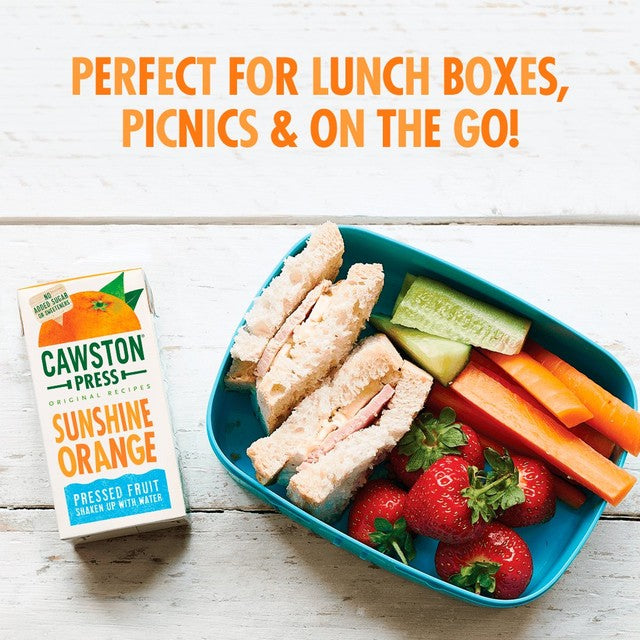 Cawston Press Sunshine Orange juice drink 3 x 200ml cartons - British product