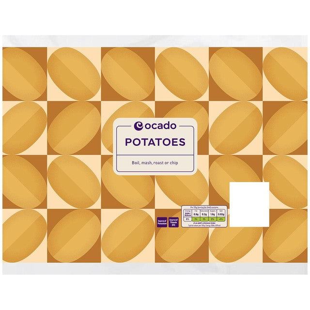 Ocado Baking Potatoes 6 per pack, imported from the UK