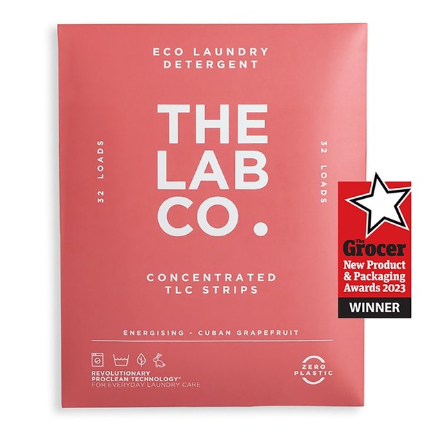 The Lab Co. non-bio laundry sheets energising scent 32 loads (British brand)