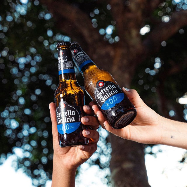 Estrella Galicia 0.0% Spanish Lager alcohol-free 12 x 330ml bottles - British product
