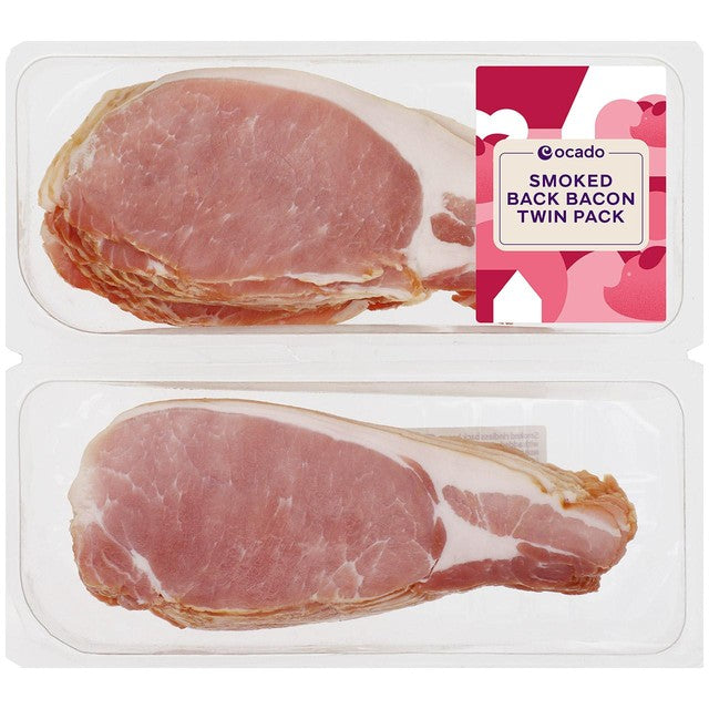 Ocado smoked back bacon twin pack 720g, imported from the UK