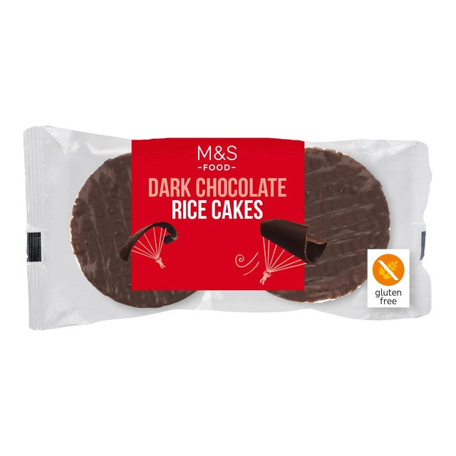 M&S Belgian dark chocolate rice cakes 102g, imported from the UK