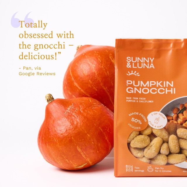 Sunny & Luna pumpkin gnocchi gluten free vegan (British brand)