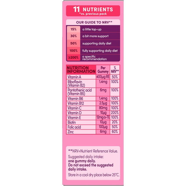 Bassetts raspberry multivitamin gummies for children age 7-11 - British product