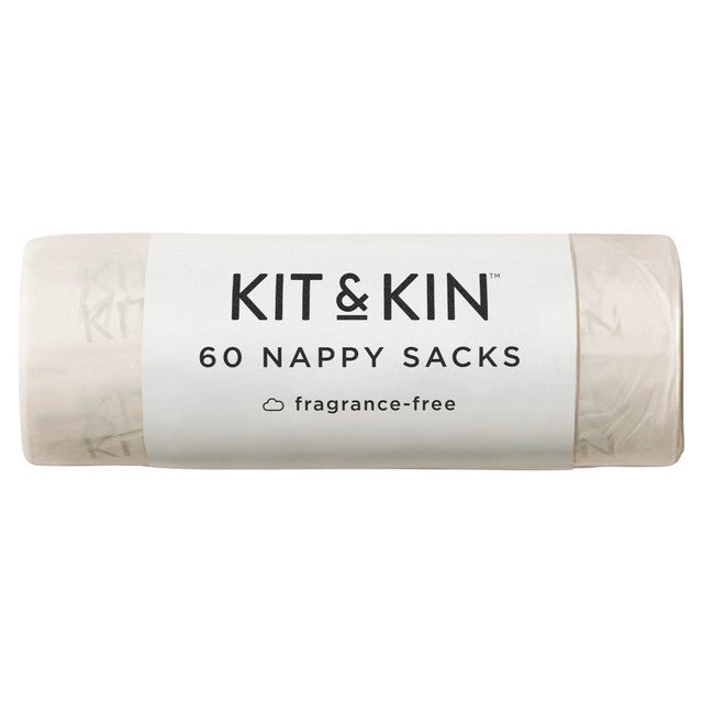 Kit & Kin fragrance-free nappy sacks 60 pack, UK version