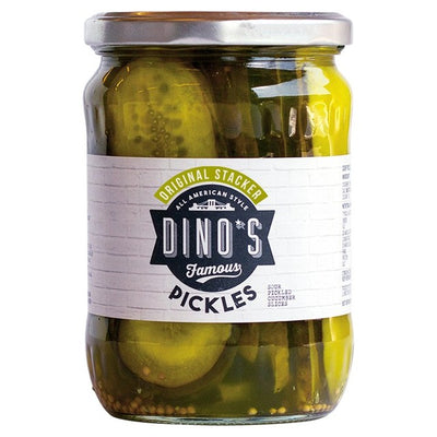Dino's Original Stacker Essiggurken – Saure eingelegte Gurkenscheiben 530g