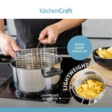 KitchenCraft large chip fryer with basket and lid 20cm, UK version