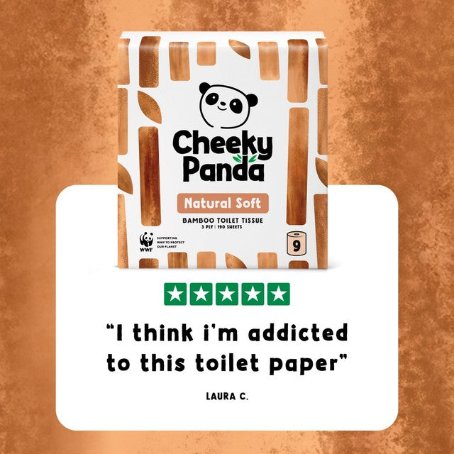 The Cheeky Panda natural colour bamboo toilet tissue 9 pack (British brand)
