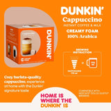 Dunkin cappuccino coffee pods for Dolce Gusto machines - British product