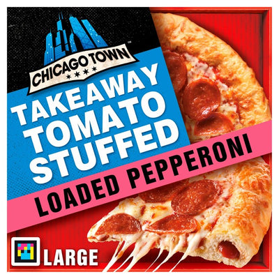 M&S Chicago Town Takeaway Stuffed Crust Pepperoni Large Frozen Pizza 645g- Buy online at McGrocer