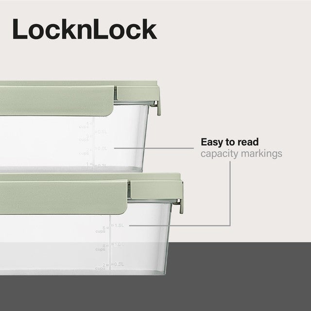 LocknLock NestnLock Sage Green food storage container set 5pc, UK version