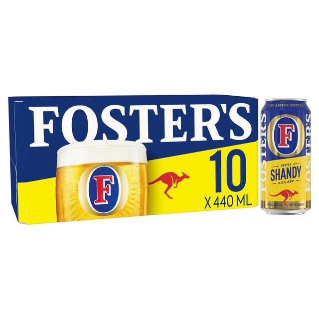 Foster's Proper Lager Shandy 10 x 440ml cans - British product