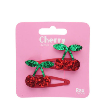 M&S Rex London Cherry Glitter Hair Clips- Buy online at McGrocer