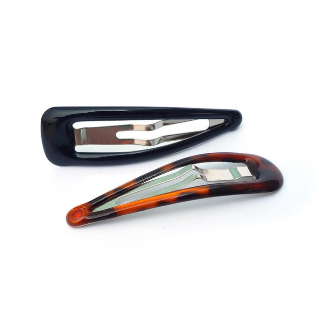Basicare snap clips black and shell effect 4.8cm, imported from the UK
