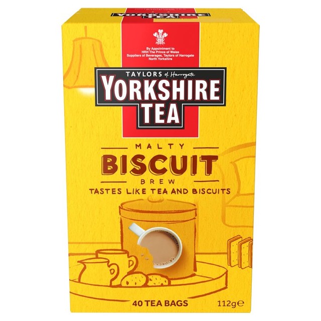 Yorkshire Tea Biscuit Brew black tea bags 40 count (British brand)