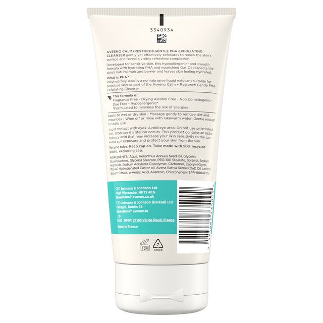 Aveeno Face Calm+Restore gentle PHA exfoliating face cleanser 150ml - British product