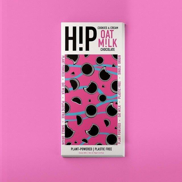 HIP oat milk chocolate bar with cookies 70g, UK version