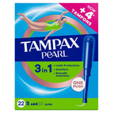 Tampax Pearl Super tampons 22 count, imported from the UK