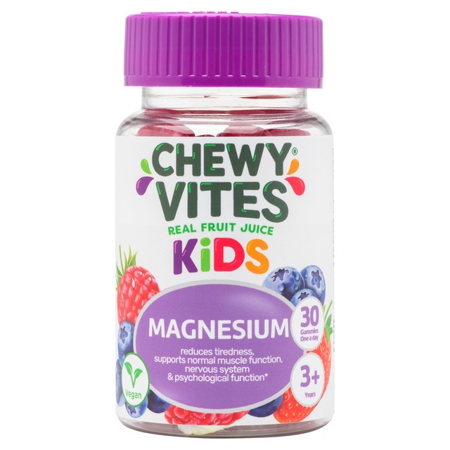 Chewy Vites Kids Magnesium Fruit Flavoured Gummies 30 Gummies - British product