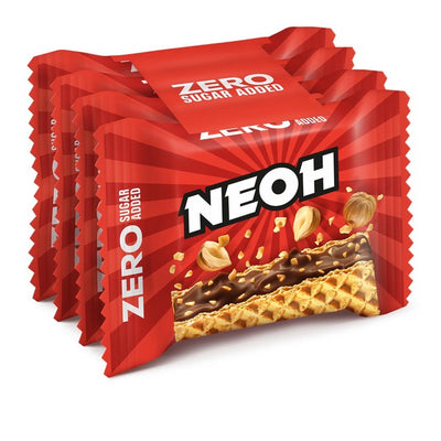 NEOH ويفر بالبندق والشوكولاتة بدون سكر مضاف غني بالألياف 4 ألواح