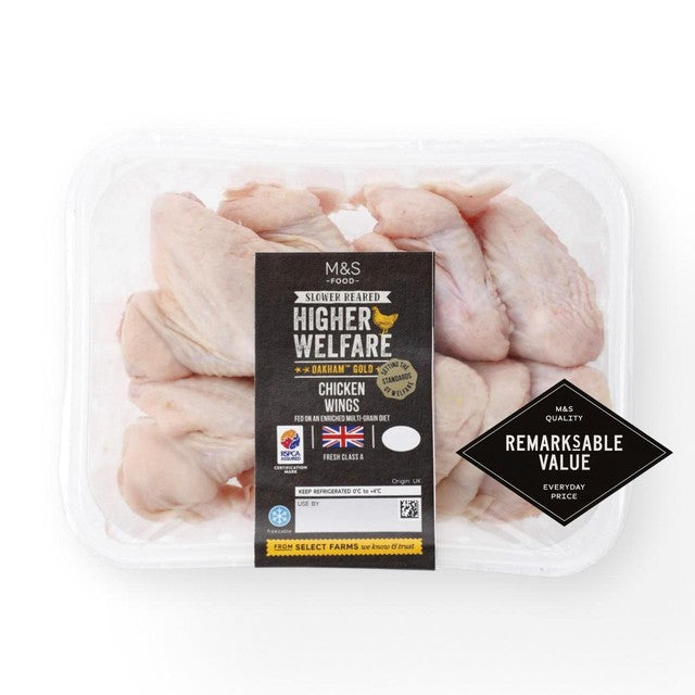 M&S Oakham Gold Chicken Wings 750g, imported from the UK