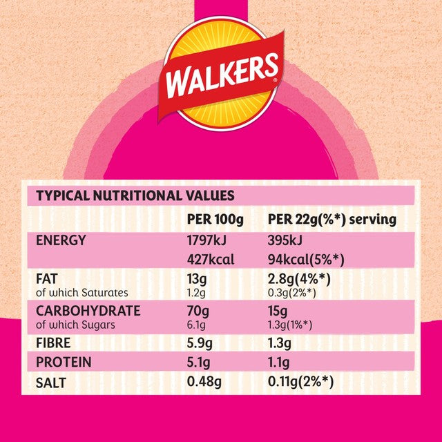 Walkers Baked Prawn Cocktail Crisps 6 x 22g (British brand)