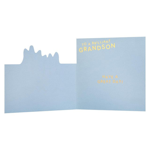 M&S grandson cake birthday card 15cm x 15cm, imported from the UK