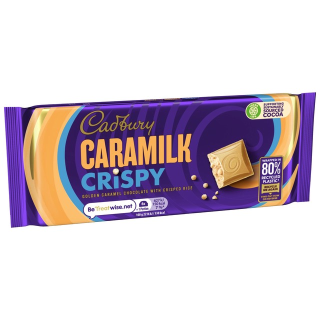 Cadbury Caramilk Crisp white chocolate bar 85g - British product