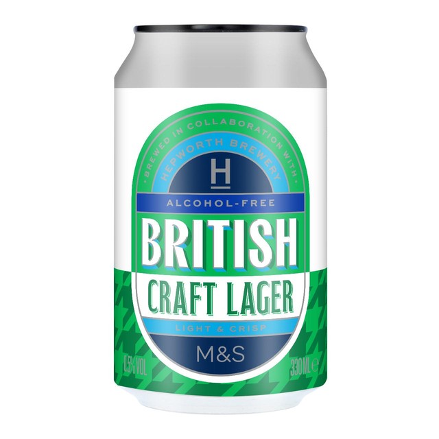 M&S low alcohol craft lager 330ml, imported from the UK