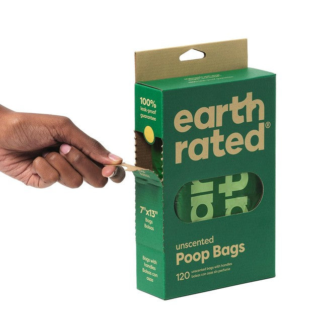 Earth Rated Dog Poop Bags Unscented 120 Pack - UK Stock