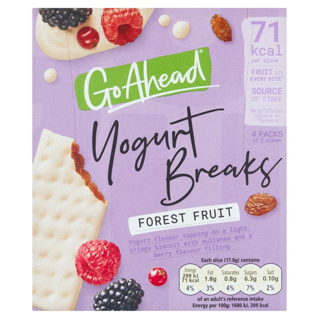 Go Ahead forest fruit yogurt breaks snack bars 4 pack, UK version