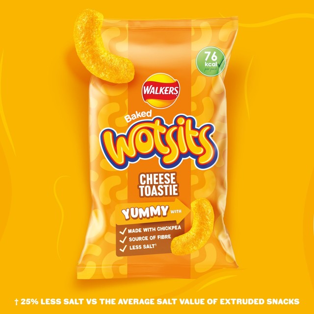 Wotsits Cheese Toastie chickpea crisps multipack 6 x 16g (British brand)