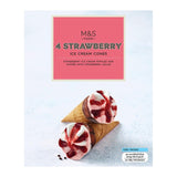 M&S strawberry ice cream cones 4 x 73g (British brand)