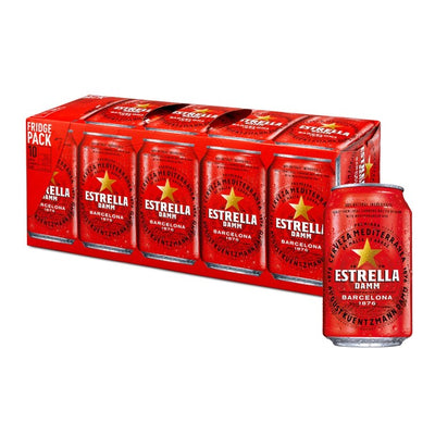 M&S Estrella Damm Premium Spansk Lager Bokser 10 x 330ml- Kjøp online hos McGrocer