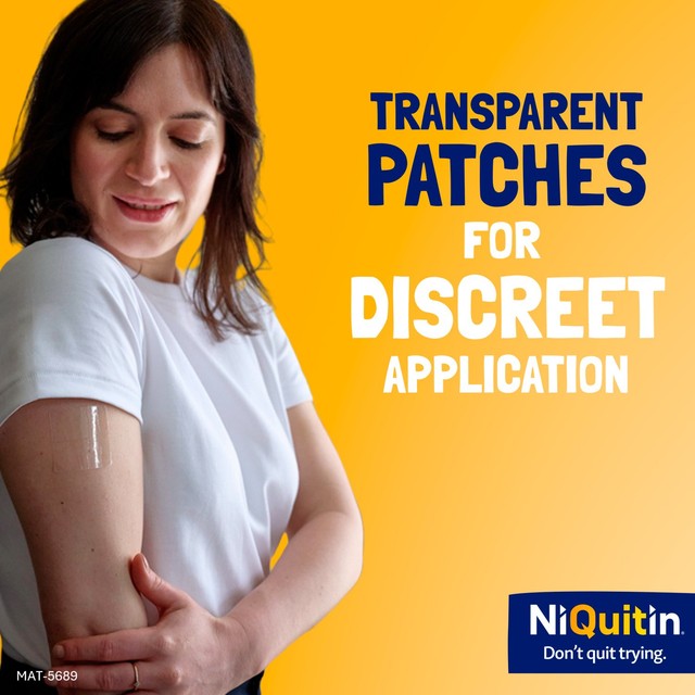 Patch Clair NiQuitin CQ 21 mg Étape 1, importé du Royaume-Uni