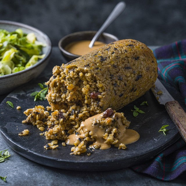 M&S Scottish Spiced Vegetable & Lentil Haggis 454g, imported from the UK