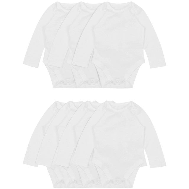 M&S baby cotton long sleeve bodysuits white newborn, imported from the UK