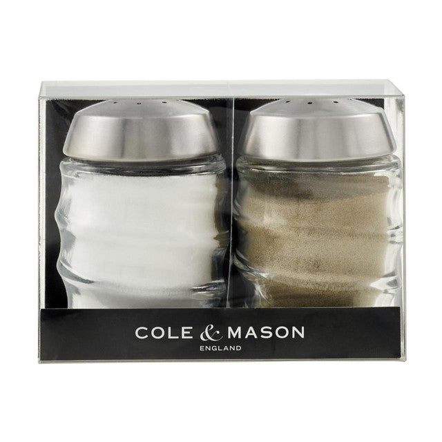 Cole & Mason Bray salt and pepper glass shakers 70mm - British product
