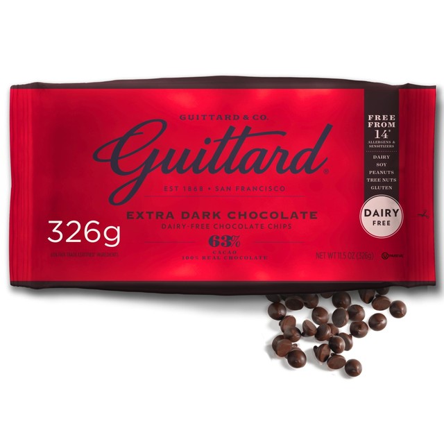 Guittard extra dark chocolate baking chips 63% cacao 326g, UK version