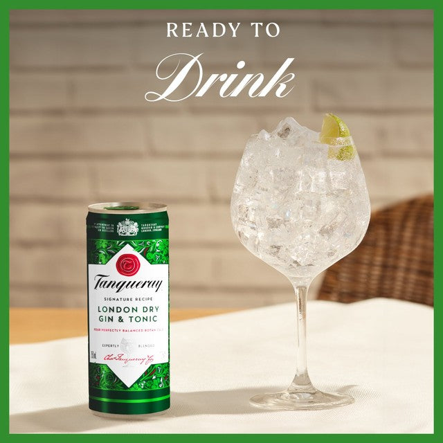 Tanqueray London Dry Gin & Tonic ready to drink can 250ml (British brand)