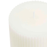 M&S ridged pillar candle white (British brand)