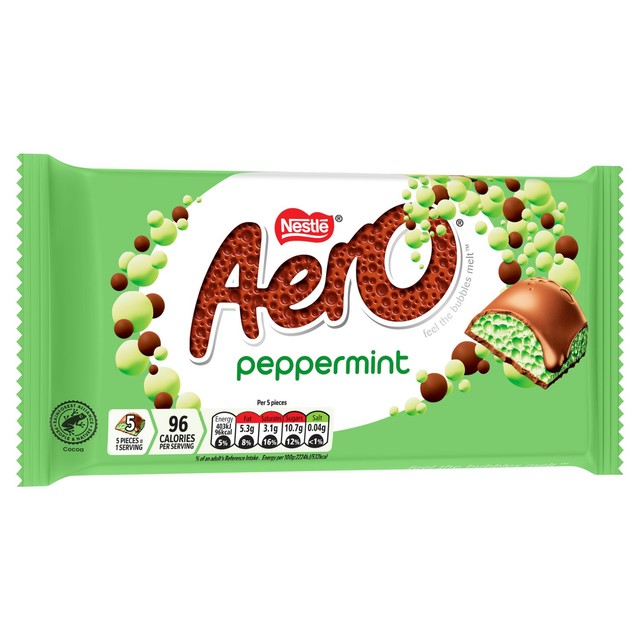 Aero peppermint chocolate sharing bar (British brand)