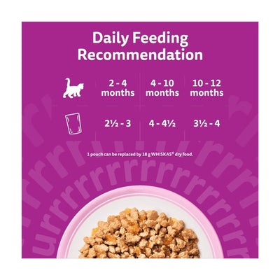 M&S Whiskas Kitten Fish Favourites Wet Cat Food Pouches in Jelly 12 x 85g- Buy online at McGrocer
