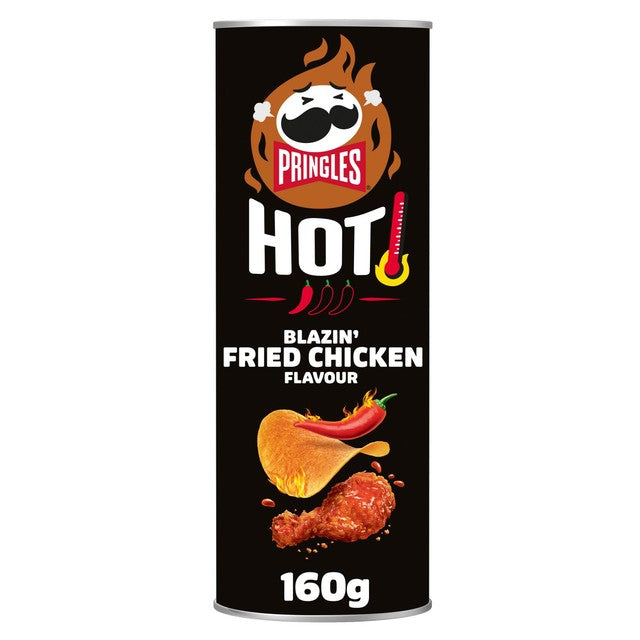 Pringles sharing crisps Blazin Fried Chicken flavour 160g, imported from the UK