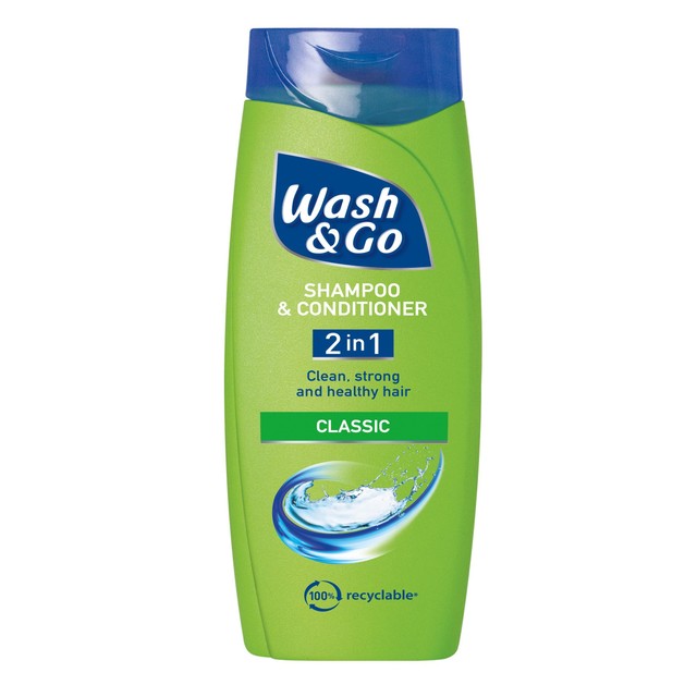 Wash & Go 2 in 1 Classic Shampoo 400ml (British brand)