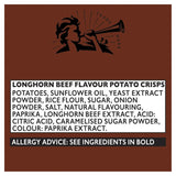 Pipers Longhorn Beef flavour sharing crisps 150g, imported from the UK