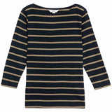 M&S women's striped cotton top dark navy mix size 14, imported from the UK