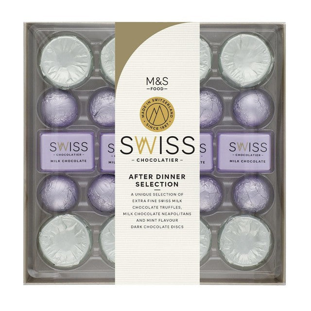 M&S Swiss After Dinner Chocolate Selection 264g, imported from the UK