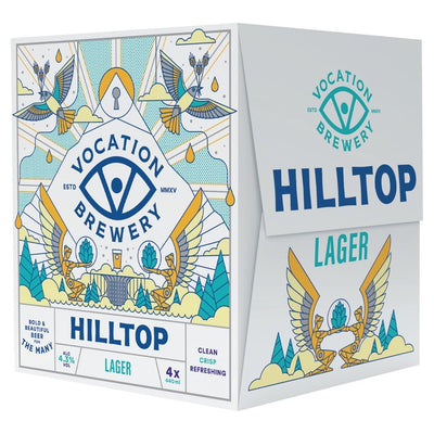 Vocation Brewery Hilltop Lager Premium Lager 4 x 440ml
