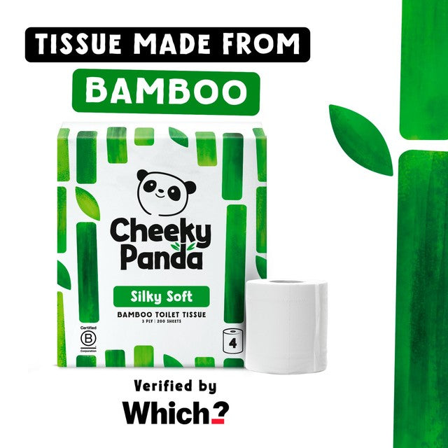 The Cheeky Panda Natural Bamboo Toilet Roll 4 Pack - British product